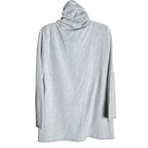 Toad&Co Women’s L Gray Cowl Neck Hoodie Tunic Organic Cotton Blend Long Sleeve - Picture 4 of 6